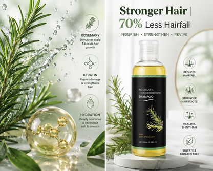 Rosemary Hydrolyzed Keratin Shampoo (Pack of 2)